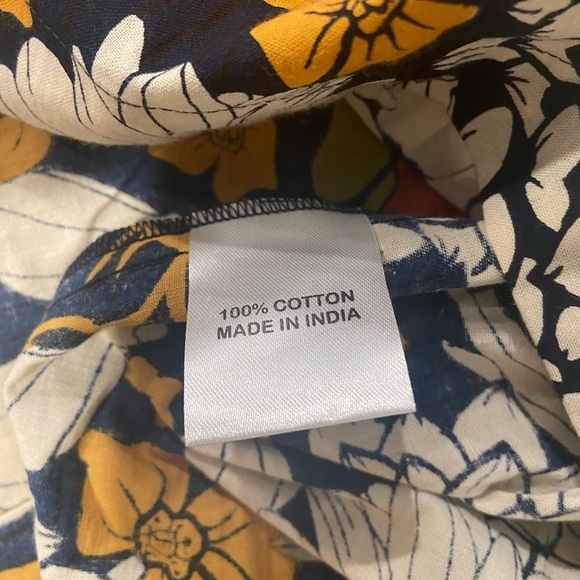 NWT Apsara Size XL Navy Blue Cream Sleeveless Side Zip Cotton Cosmos Midi Dress - Picture 10 of 10